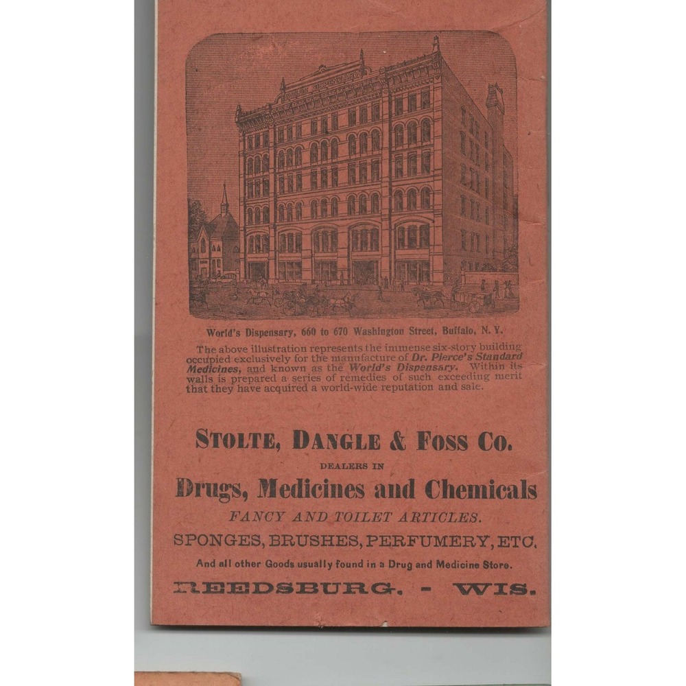 Antique Dr Pierce's Memorandum Book Worlds Dispensary Reedsburg WI VG- - Picture 1 of 2